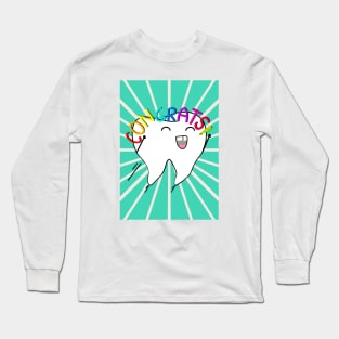 Congrats Illustration - for Dentists, Hygienists, Dental Assistants, Dental Students and anyone who loves teeth by Happimola Long Sleeve T-Shirt